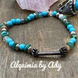 Arizona turquoise charms beaded bracelet western style